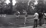 Click to view big image Manchester Central Sports Day<br>Background watching: Harry Bannister (l) and Ian Gregory (r) <br>Foreground watching l to r: ???, Brian Murphy, Steve Worthington<br>Harry ??? (throwing)